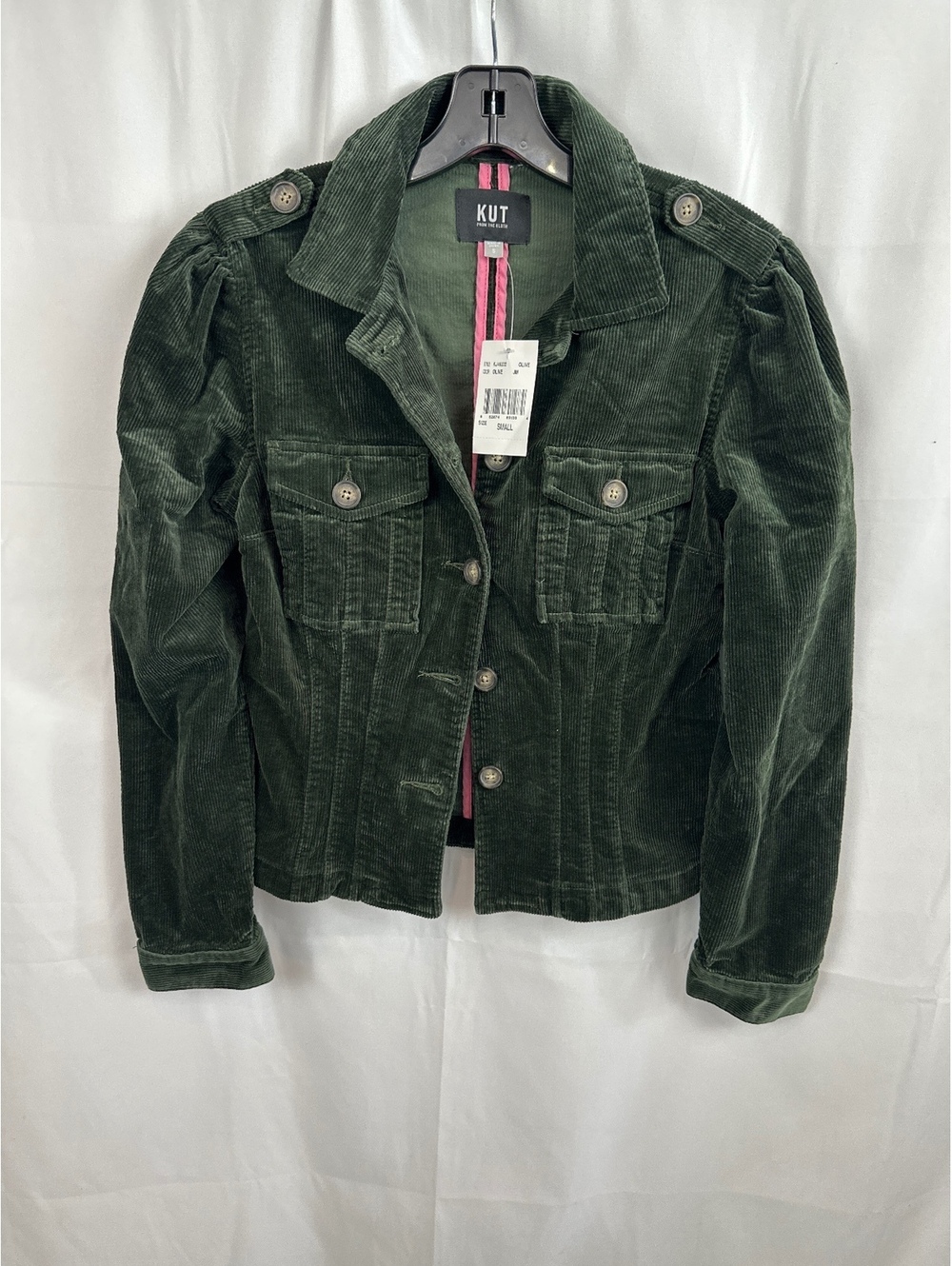 Kut from the Kloth Olive Green Corduroy Jacket Small NWT